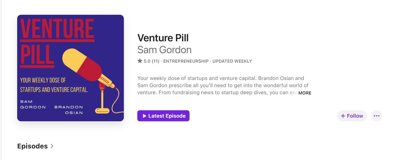 Venture Capital Podcasts: Venture Pill