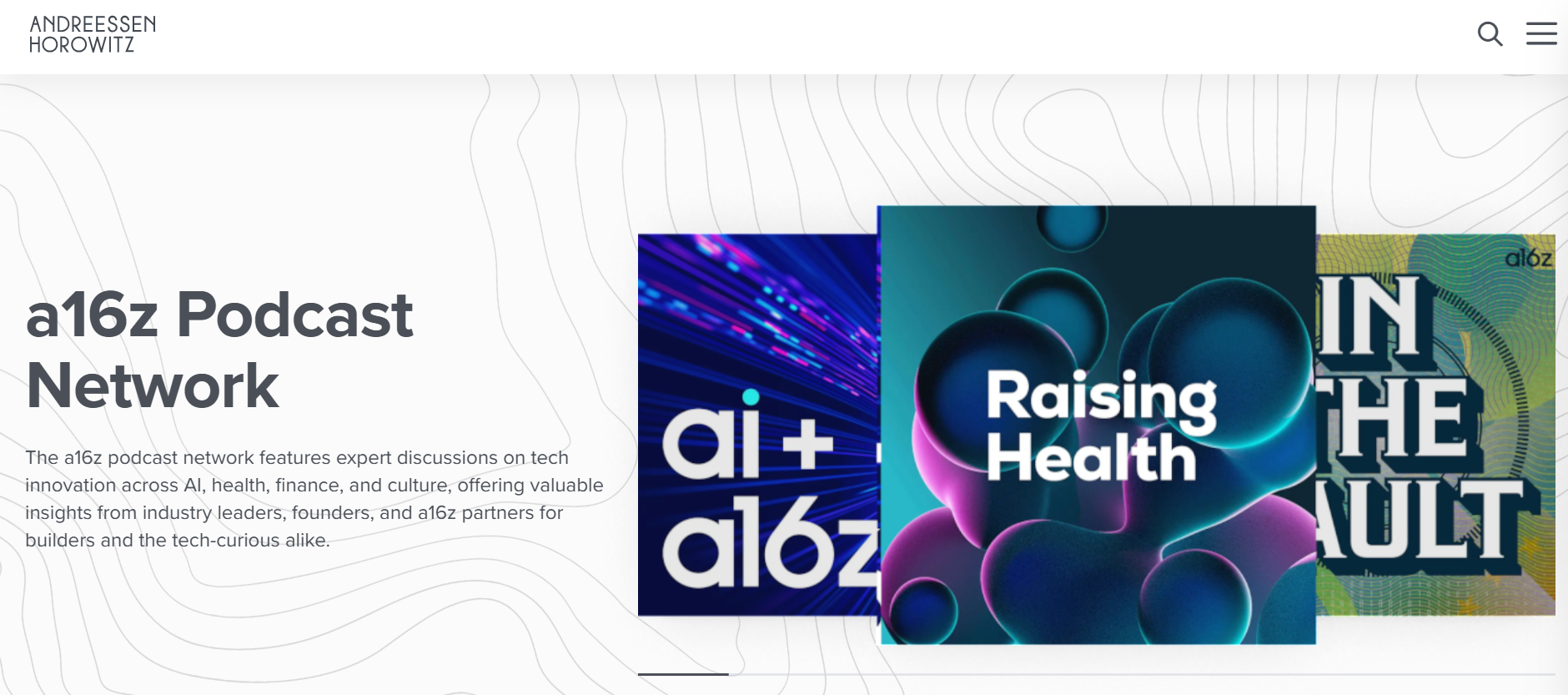 Venture Capital Podcasts: a16z