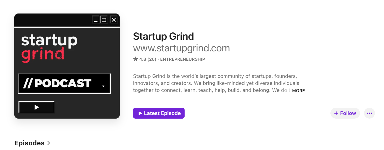 Venture Capital Podcasts: Startup Grind