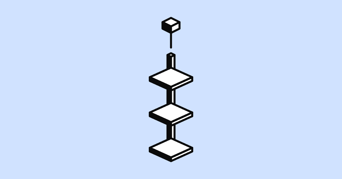 Isometric illustration of three milestone discs on a spindle with a marker above