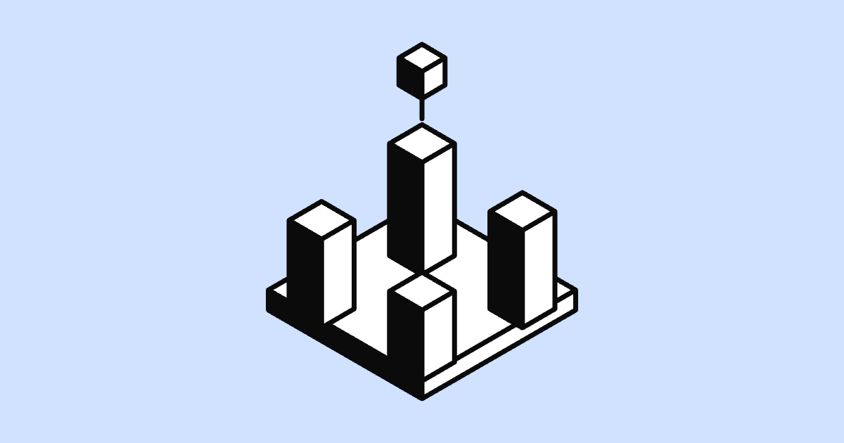 Isometric illustration of a secured platform with four towers and a beacon