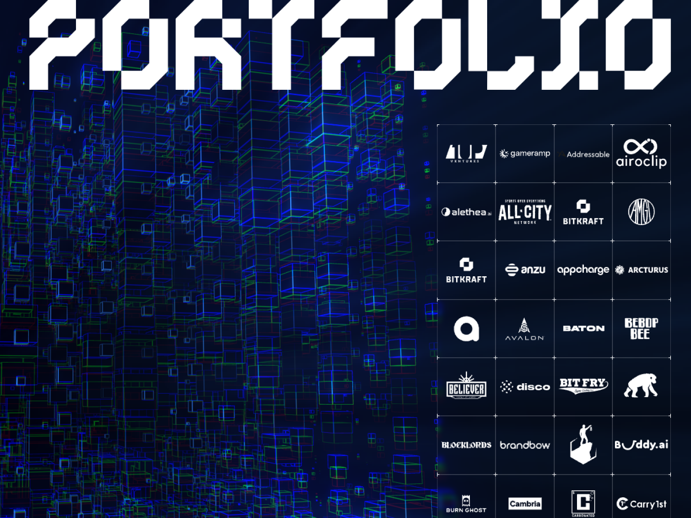 BITKRAFT Ventures portfolio page showing its gaming and interactive media companies